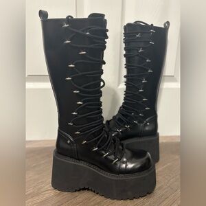 NWOB Dolls Kill / Current Mood Glam Grit Knee High Boots